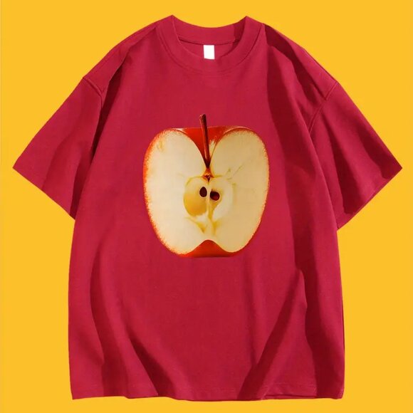 100% Cotton Round Neck Apple Tee - Picture 1 of 3